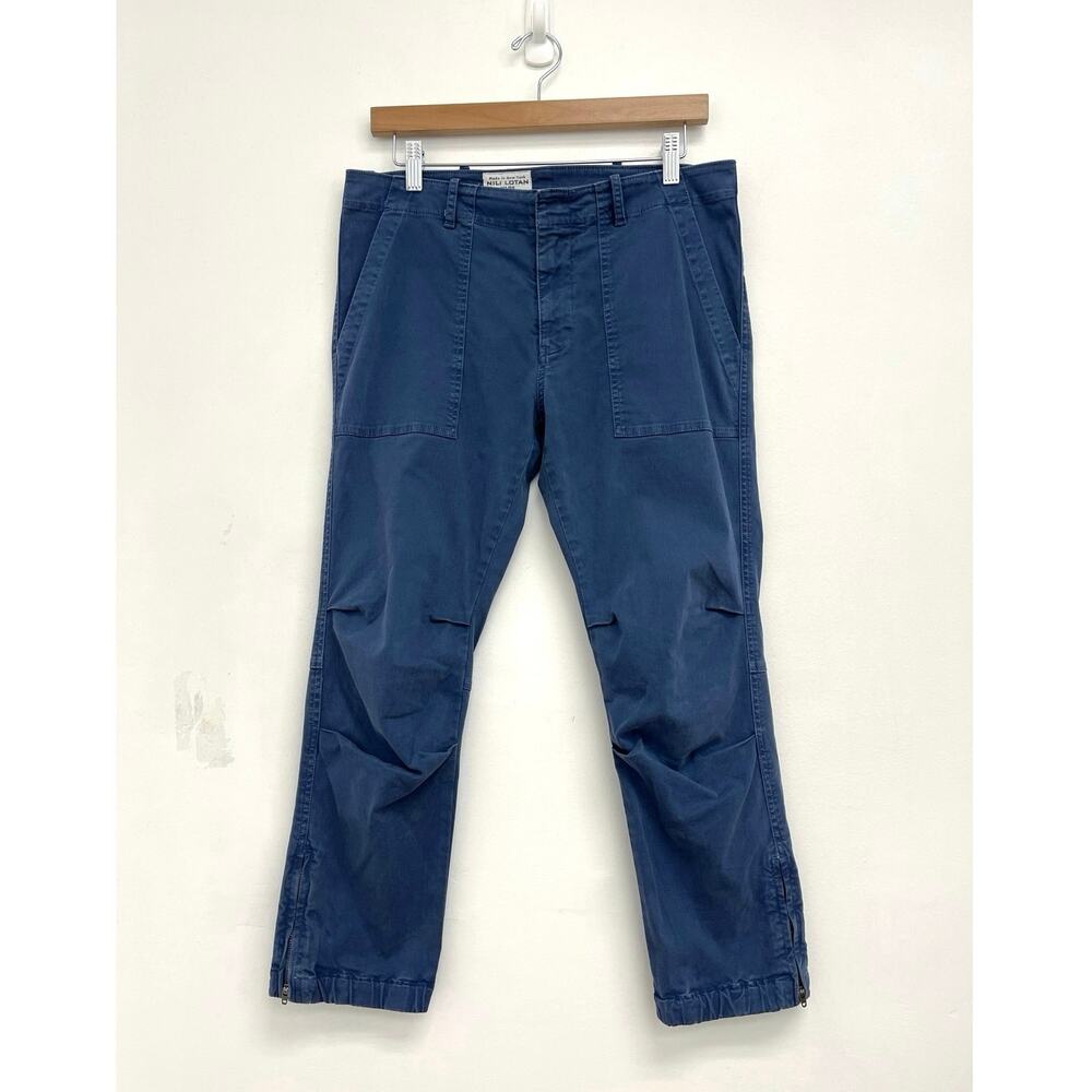Nili Lotan Cropped Military Pants Utility Relaxed Stretch Cotton Flap - Size 6 - Picture 3 of 14